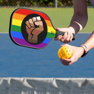 SlipperyJoe's Queer People of Colour Flag gay gift Pickleball Paddle