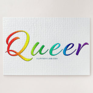 SlipperyJoe's queer pride colours word colourful v Jigsaw Puzzle