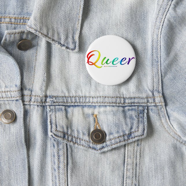 SlipperyJoe's queer single expressive word smooth  6 Cm Round Badge (In Situ)
