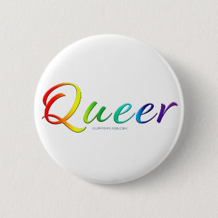 SlipperyJoe's queer single expressive word smooth  6 Cm Round Badge