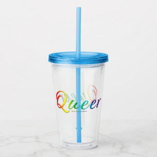 SlipperyJoe's queer single expressive word smooth Acrylic Tumbler