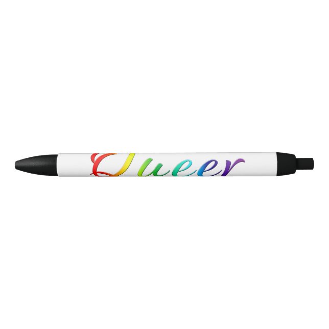 SlipperyJoe's queer single expressive word smooth  Black Ink Pen (Front)