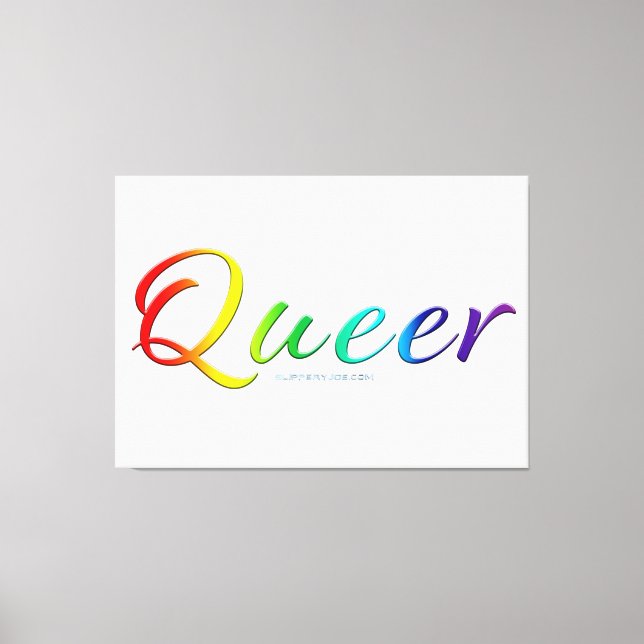 SlipperyJoe's queer single expressive word smooth  Canvas Print (Front)