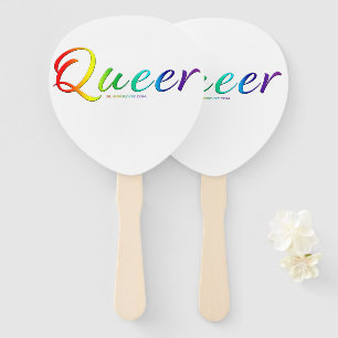 SlipperyJoe's queer single expressive word smooth  Hand Fan