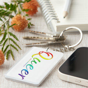 SlipperyJoe's queer single expressive word smooth Key Ring