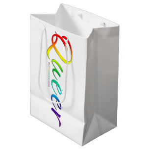 SlipperyJoe's queer single expressive word smooth  Medium Gift Bag