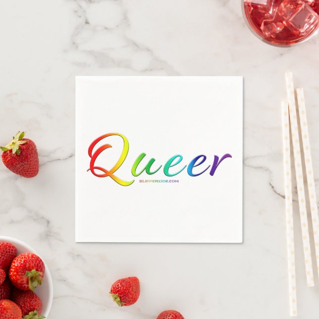 SlipperyJoe's queer single expressive word smooth  Napkin (Insitu)