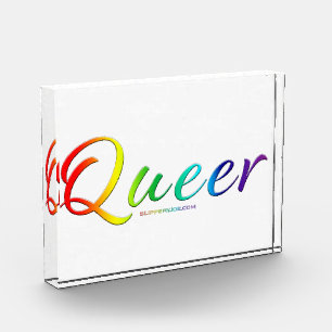SlipperyJoe's queer single expressive word smooth Photo Block