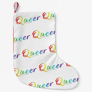 SlipperyJoe's queer single expressive word smooth  Small Christmas Stocking