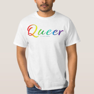 SlipperyJoe's queer single expressive word smooth T-Shirt
