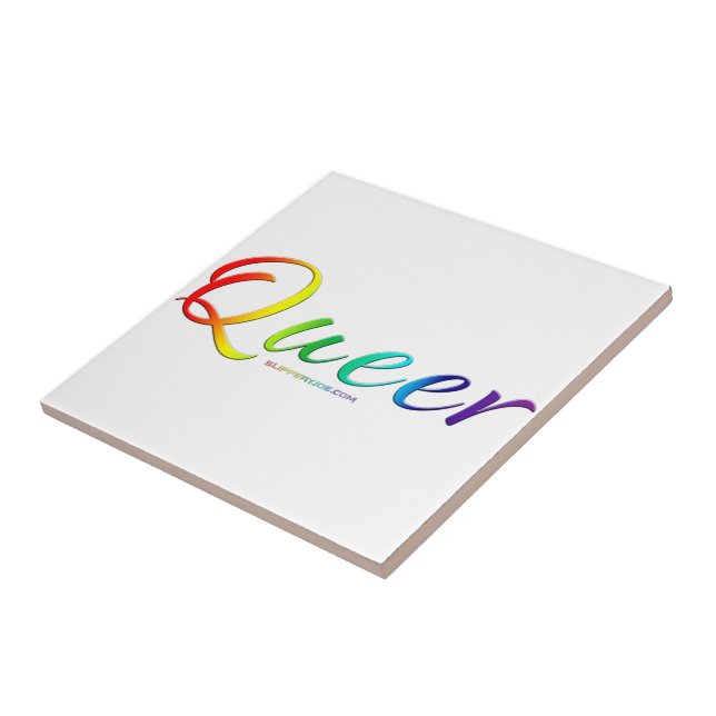 SlipperyJoe's queer single expressive word smooth  Tile (Side)