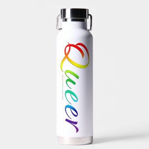 SlipperyJoe's queer single expressive word smooth  Water Bottle
