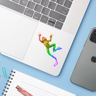 SlipperyJoe's rainbow coloured frog rendered sculp