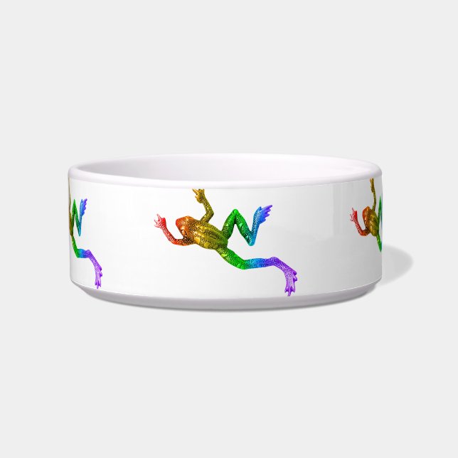 SlipperyJoe's rainbow coloured frog rendered sculp Bowl (Front)