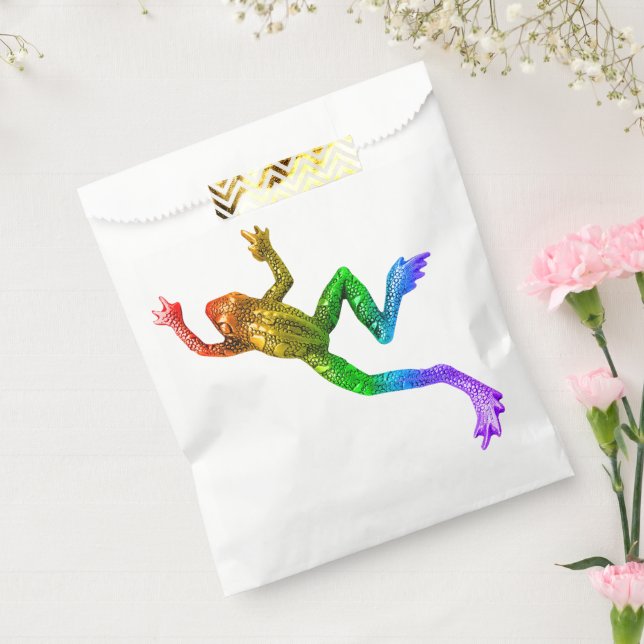 SlipperyJoe's rainbow coloured frog rendered sculp Favour Bags (Sealed)