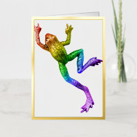 SlipperyJoe's rainbow coloured frog rendered sculp