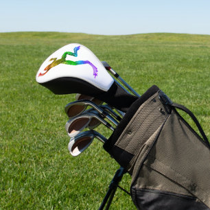 SlipperyJoe's rainbow coloured frog rendered sculp Golf Head Cover