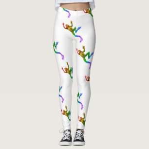 SlipperyJoe's rainbow coloured frog rendered sculp Leggings