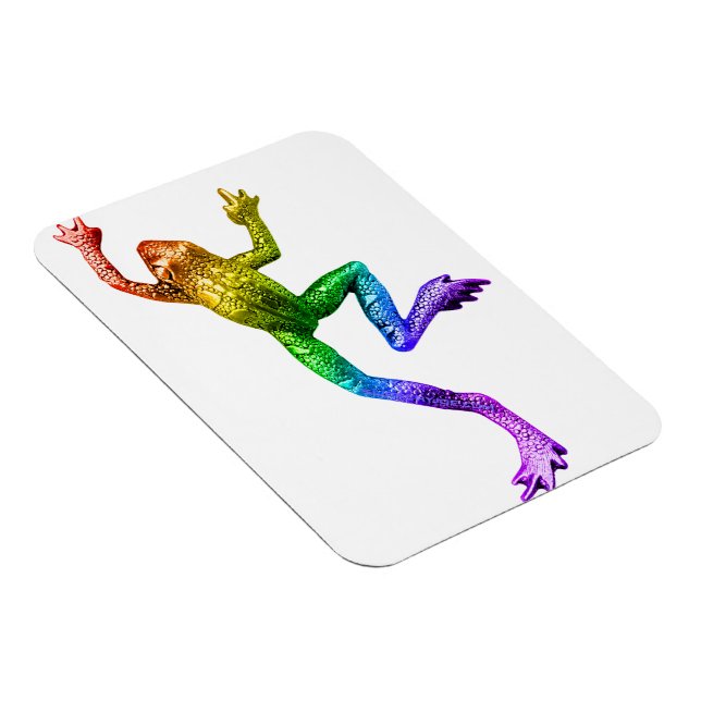 SlipperyJoe's rainbow coloured frog rendered sculp Magnet (Right Side)