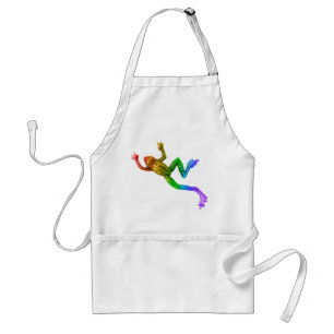 SlipperyJoe's rainbow coloured frog rendered sculp Standard Apron