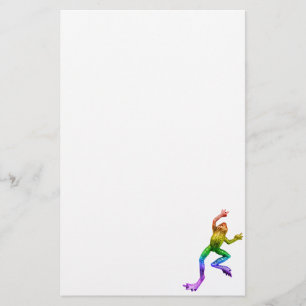 SlipperyJoe's rainbow coloured frog rendered sculp Stationery