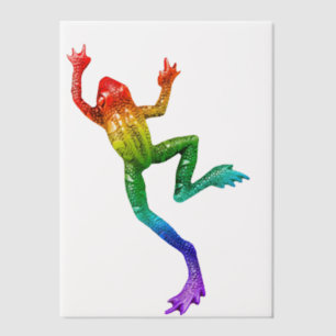SlipperyJoe's rainbow coloured frog rendered sculp Vellum Invitations