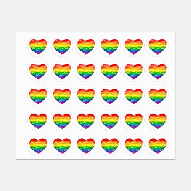 SlipperyJoe's rainbow coloured heart scribbled swi (Sheet)
