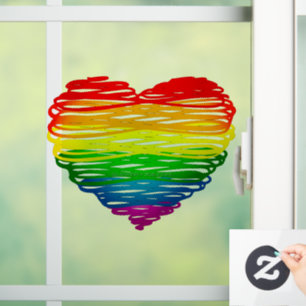 SlipperyJoe's rainbow coloured heart scribbled swi