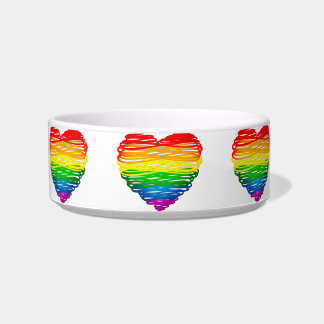 SlipperyJoe's rainbow coloured heart scribbled swi Bowl