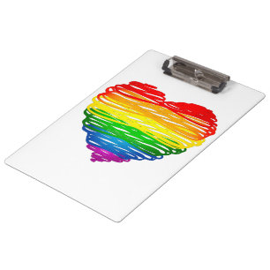 SlipperyJoe's rainbow coloured heart scribbled swi Clipboard