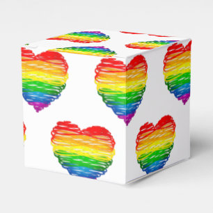SlipperyJoe's rainbow coloured heart scribbled swi Favour Box