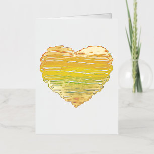 SlipperyJoe's rainbow coloured heart scribbled swi Foil Greeting Card