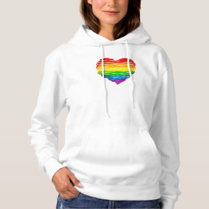 SlipperyJoe's rainbow coloured heart scribbled swi Hoodie