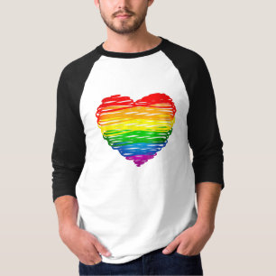 SlipperyJoe's rainbow coloured heart scribbled swi T-Shirt