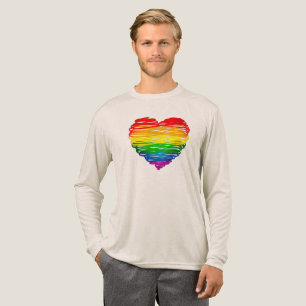 SlipperyJoe's rainbow coloured heart scribbled swi Tri-Blend Shirt