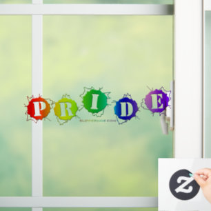 SlipperyJoe's rainbow coloured pride sign bursts w
