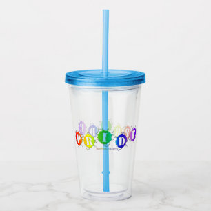 SlipperyJoe's rainbow coloured pride sign bursts w Acrylic Tumbler