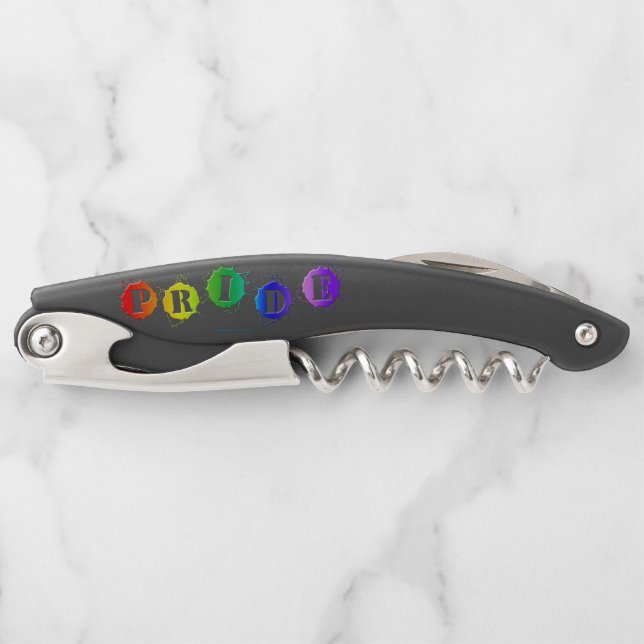 SlipperyJoe's rainbow coloured pride sign bursts w Corkscrew (Front)