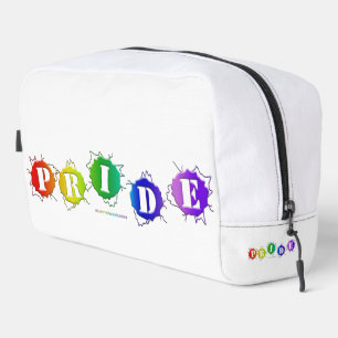 SlipperyJoe's rainbow coloured pride sign bursts w Dopp Kit