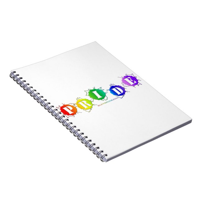 SlipperyJoe's rainbow coloured pride sign bursts w Notebook (Right Side)
