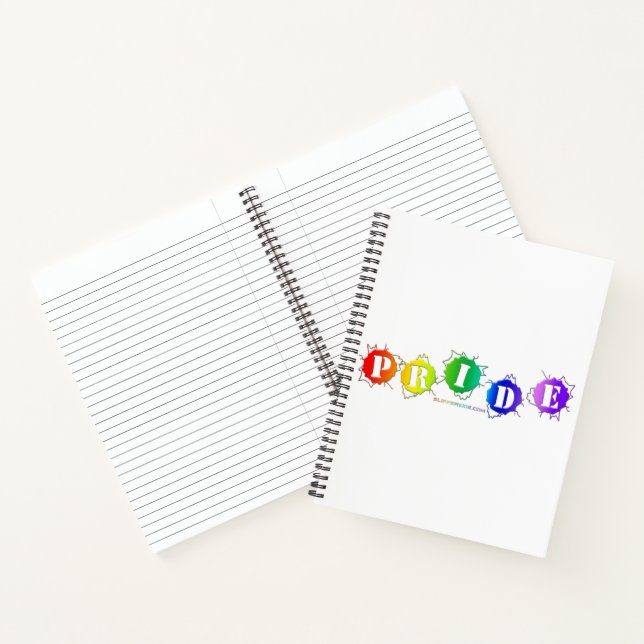 SlipperyJoe's rainbow coloured pride sign bursts w Notebook (Inside)
