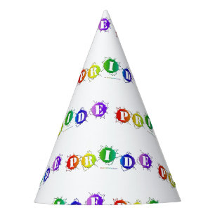 SlipperyJoe's rainbow coloured pride sign bursts w Party Hat