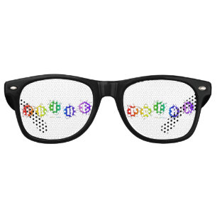 SlipperyJoe's rainbow coloured pride sign bursts w Retro Sunglasses