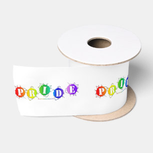 SlipperyJoe's rainbow coloured pride sign bursts w Satin Ribbon