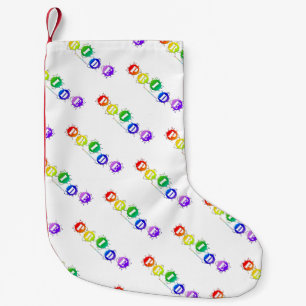 SlipperyJoe's rainbow coloured pride sign bursts w Small Christmas Stocking