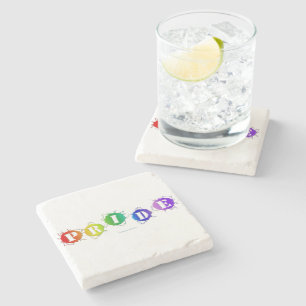 SlipperyJoe's rainbow coloured pride sign bursts w Stone Coaster