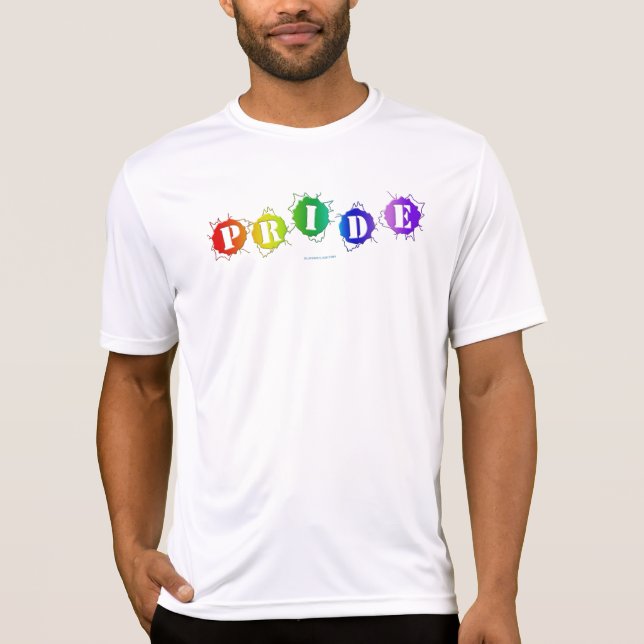 SlipperyJoe's rainbow coloured pride sign word thr T-Shirt (Front)