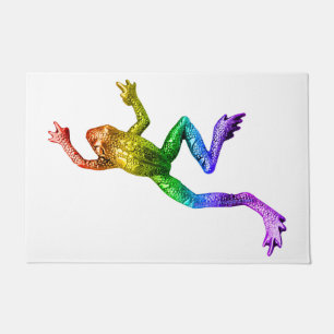 SlipperyJoe's rainbow gradient frog vibrant amphib Doormat