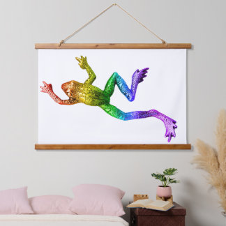 SlipperyJoe's rainbow gradient frog vibrant amphib Hanging Tapestry