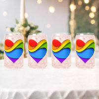 SlipperyJoe's rainbow layered heart shape red oran